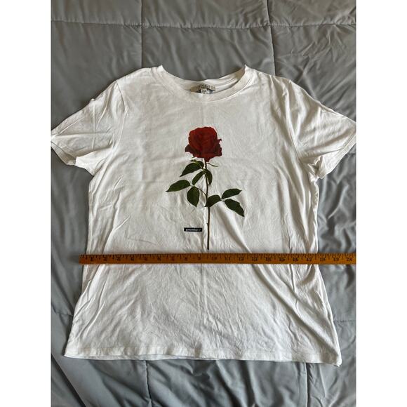 Forever 21 with purpose white rose grateful 100% cotton T-shirt - Picture 2 of 6